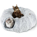 Cama Túnel en forma de dona para Gato con Cojín Circular Lavable