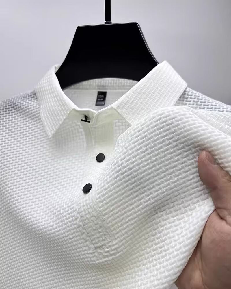 Camiseta Polo de Hombre de Manga Corta para Negocios Casuales, con Solapa