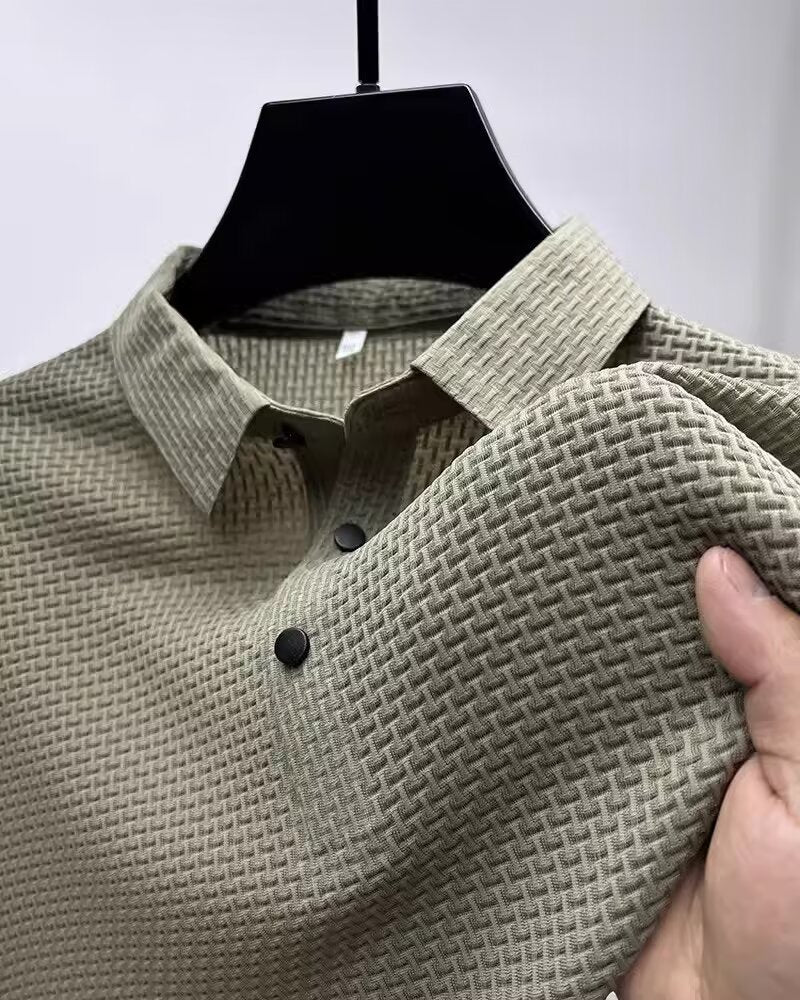 Camiseta Polo de Hombre de Manga Corta para Negocios Casuales, con Solapa