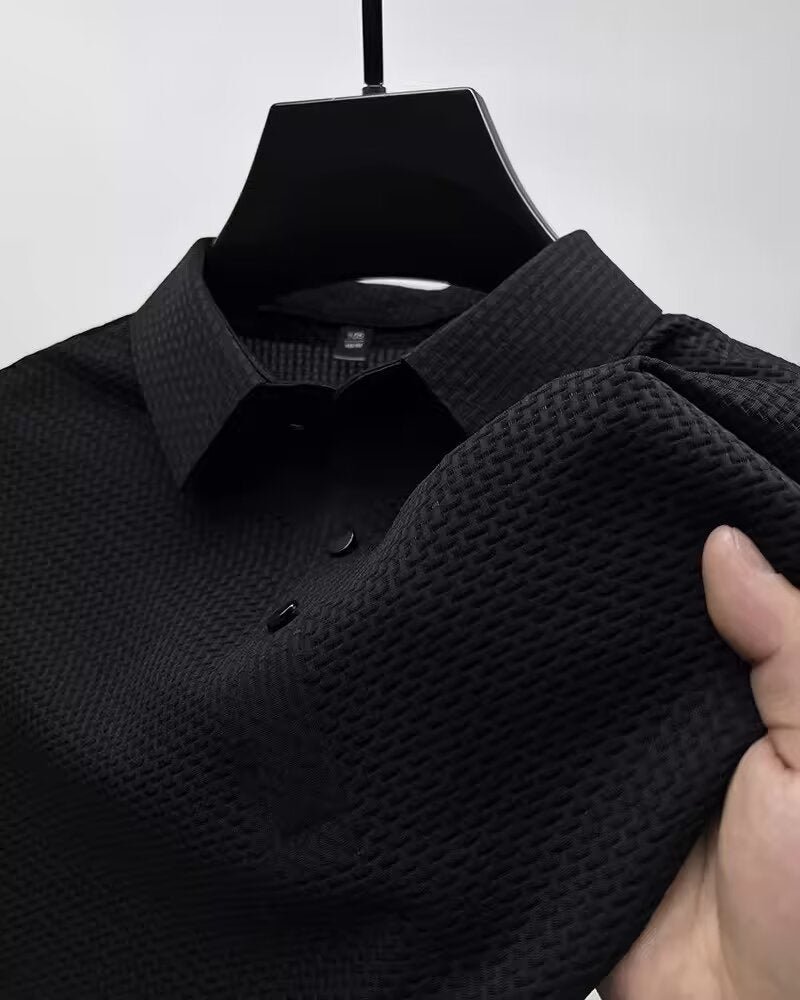Camiseta Polo de Hombre de Manga Corta para Negocios Casuales, con Solapa